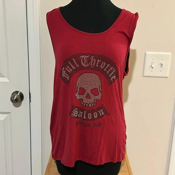 Full throttle Women's tank with shredded back with lace - Picture 1 of 3